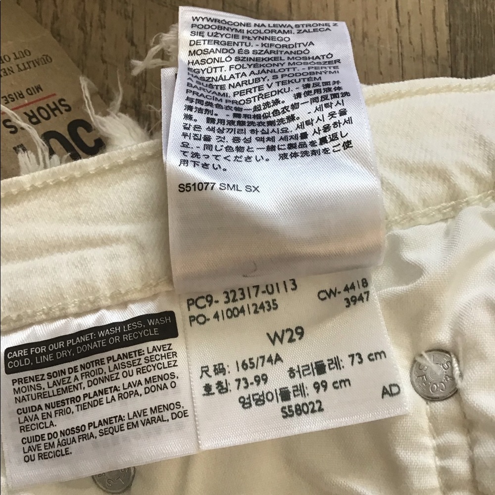 LEVI’S 501 MID~RISE SHORTS  WHITE💕 - Picture 8 of 8